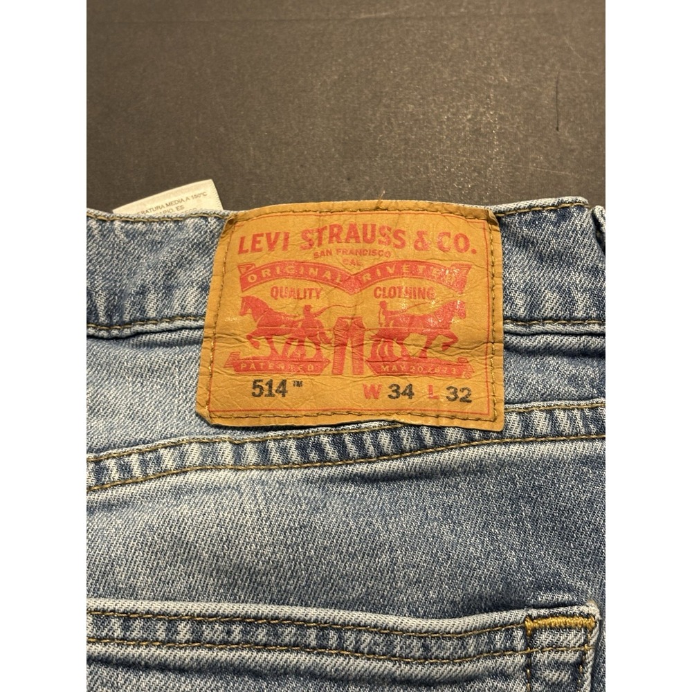 Levi's 514 Straight Fit Jeans Men's 34x32 Light Wash Denim - Picture 7 of 9